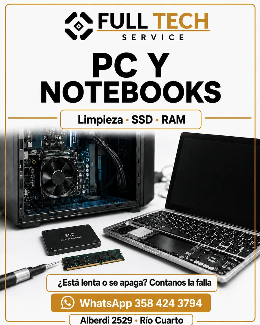 Ficha comercial de PC y notebooks de Full Tech Service
